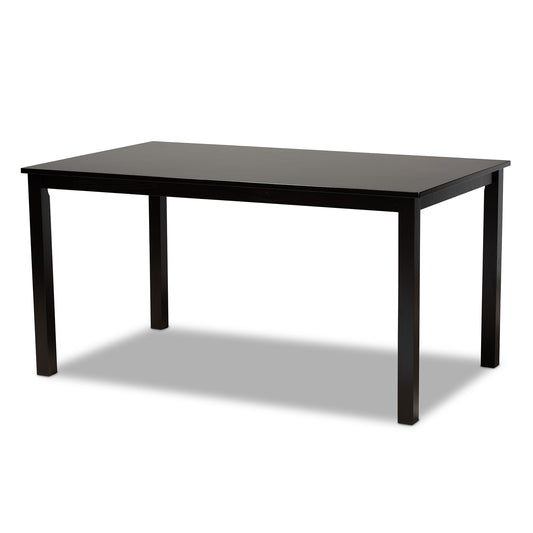 Eveline Dining Table Modern and Contemporary Espresso Brown Finished Rectangular Wood