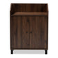 Rossin Shoe Storage Cabinet Modern and Contemporary Walnut Brown Finished 2-Door Wood Entryway with Open Shelf