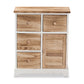 Gella Storage Unit Rustic Two-Tone Wood Design with 4 Drawers in White and Oak Brown Finish for Stylish Organization