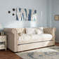 Mabelle Trundle Daybed - Modern and Contemporary Beige Fabric