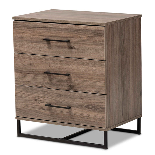 Daxton Storage Chest - Modern Rustic Oak Finished Wood with 3 Drawers for Stylish Organization