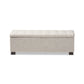 Roanoke Ottoman Modern and Contemporary Beige Fabric Upholstered Grid-Tufting Storage Bench