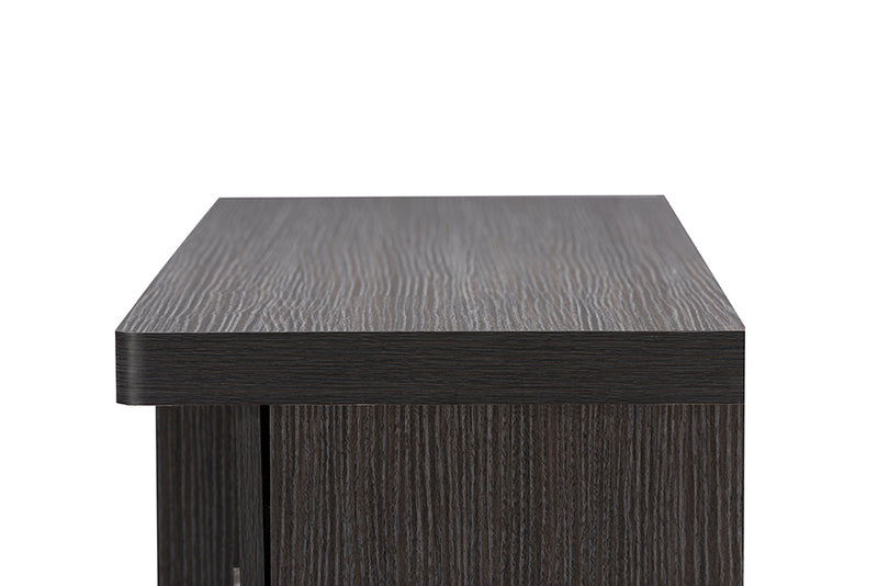 Viveka TV Cabinet 47-Inch Greyish Dark Brown Wood with 2 Doors