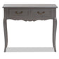 Capucine Console Table Antique French Country Style Gray Wood 2-Drawer Design for Living Room or Entryway Storage