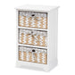 Rianne Storage Unit Modern White Finished Wood with 3 Baskets for Organized Living and Stylish Home Décor