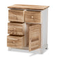 Gella Storage Unit Rustic Two-Tone Wood Design with 4 Drawers in White and Oak Brown Finish for Stylish Organization