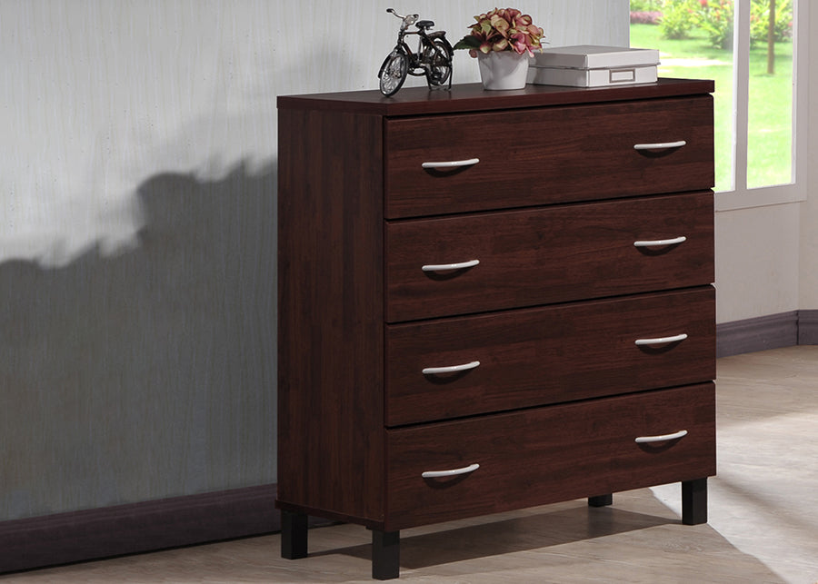 Maison Storage Chest Modern and Contemporary Oak Brown Finish Wood 4-Drawer