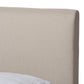 Aveneil Platform Bed - Mid-Century Modern Beige Fabric Upholstered with Walnut Finish