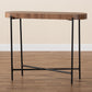 Savion Console Table Modern Industrial Design with Walnut Brown Wood and Black Metal Frame