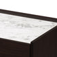 Walker 5-Drawer Chest Modern Contemporary Dark Brown Gold Finished Wood Faux Marble Top Stylish Storage Solution