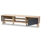 Clapton TV Stand Modern and Contemporary Two-Tone Grey and Oak Brown Finished Wood