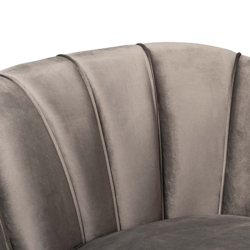 Kailyn Sofa Glam and Luxe Grey Velvet Fabric Upholstered with Gold Finish