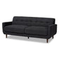 Allister Sofa Mid-Century Modern Dark Grey Fabric Upholstered