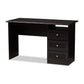 Carine Modern Desk in Wenge Brown Finish for Home Office and Workspace