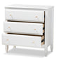 Naomi Bedroom Chest Classic White Finished Wood 3-Drawer Storage Solution for Stylish Bedrooms