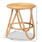 Rinjani Bohemian Rattan End Table in Natural Brown - Stylish Accent Furniture for Living Room or Bedroom Decor