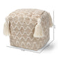 Noland Pouf Ottoman Moroccan Inspired Handwoven Cotton and Hemp Natural Ivory