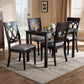 Lucie Dining Set Modern Contemporary Grey Fabric Upholstered Espresso Brown Finished 5-Piece Wood