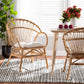 Benicia Rattan Dining Chair Modern Bohemian Style Natural Brown Finish