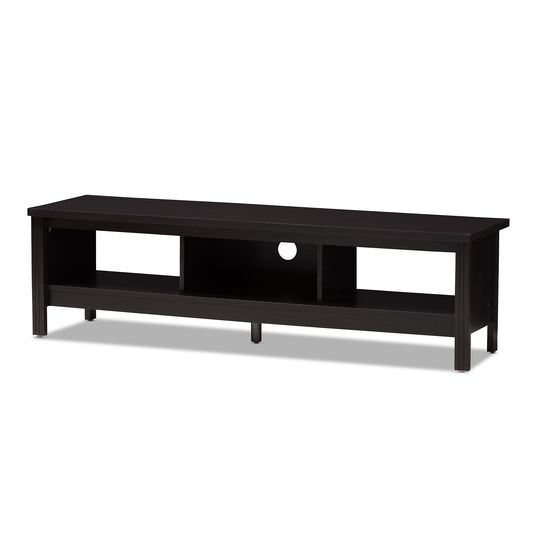 Callie TV Stand Modern Contemporary Wenge Brown Finished Entertainment Center with Storage for Living Room