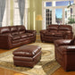 Redding Modern Sofa Set in Cognac Brown Leather - Stylish Comfortable Living Room Furniture for Contemporary Spaces