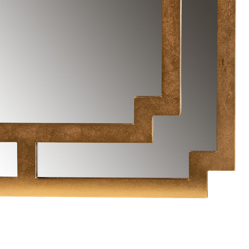 Dayana Accent Wall Mirror Modern Contemporary Design Antique Gold Finished Wood Frame