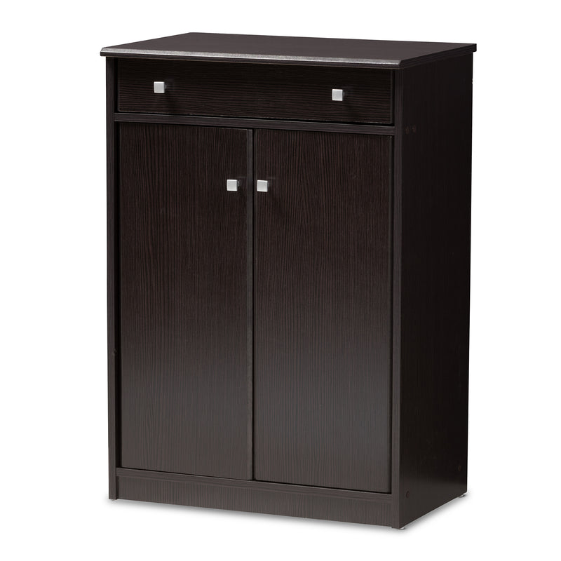 Dariell Shoe Cabinet in Modern Wenge Brown Finish for Stylish Storage Solutions