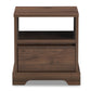 Burnwood Modern Nightstand Walnut Brown Finished Wood with 1 Drawer for Bedroom Storage