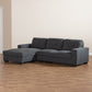 Langley Sectional Sofa Modern and Contemporary Dark Grey Fabric Upholstered with Left Facing Chaise