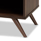 Naoki TV Stand Modern Two-Tone Grey and Walnut Finished Wood 2-Door Entertainment Center for Living Room