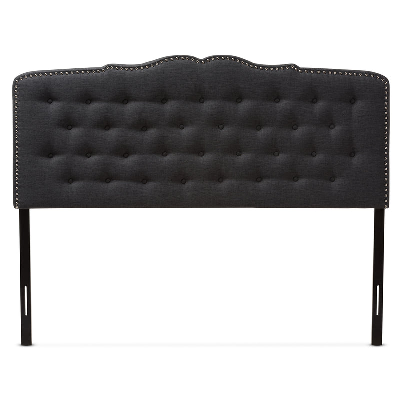 Lucy Headboard - Modern and Contemporary Dark Grey Fabric