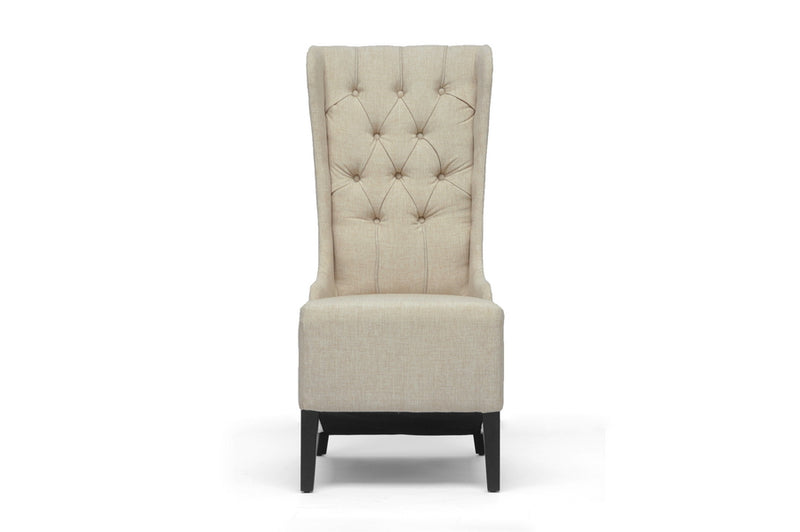 Vincent Modern Accent Chair in Beige Linen - Stylish Upholstered Seating for Living Room, Bedroom or Office Decor