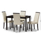 Daveney 5-Piece Dining Set in Modern Cream Faux Leather for Stylish Dining Rooms