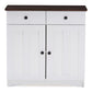 Lauren Buffet Kitchen Cabinet Modern and Contemporary Two-tone White and Dark Brown with Two Doors and Two Drawers