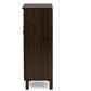 Felda Modern Shoe Cabinet - Dark Brown Storage Unit with 2 Doors and Drawer for Organized Footwear