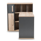 Pandora Study Desk - Modern Dark Grey and Light Brown Two-Tone Design with Built-in Shelving Unit