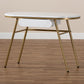 Mabel Console Table Modern Contemporary Design Gold Finished Metal Frame Faux Marble Top