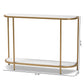 Dominic Console Table - Modern Gold Metal Design with Faux Marble Top for Stylish Entryway or Living Room Decor