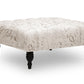 Keswick Ottoman Beige Linen Modern Tufted