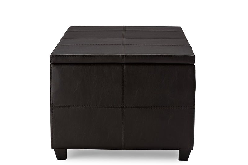 Indy Modern Contemporary Lift-Top Cocktail Ottoman Table with Storage Drawers and Serving Tray for Versatile Living Room Use