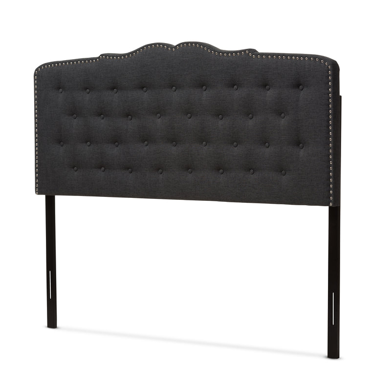 Lucy Headboard - Modern and Contemporary Dark Grey Fabric