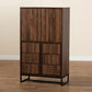 Neil Multipurpose Storage Cabinet in Modern Contemporary Design with Walnut Brown Wood and Black Metal Finish