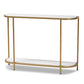 Dominic Console Table - Modern Gold Metal Design with Faux Marble Top for Stylish Entryway or Living Room Decor