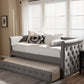 Alena Daybed - Modern and Contemporary Dark Grey Fabric Upholstered with Trundle