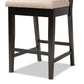 Gideon 5-Piece Pub Set Modern Sand Fabric Upholstered Seating with Dark Brown Finished Wood Table and Chairs