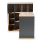 Pandora Study Desk - Modern Dark Grey and Light Brown Two-Tone Design with Built-in Shelving Unit