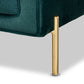 Maia Sofa Contemporary Glam Luxe Green Velvet Fabric Upholstered Gold Finished Metal