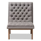 Annetha Lounge Chair Mid-Century Modern Grey Fabric Upholstered with Walnut Frame Stylish Accent Chair for Living Room or Office