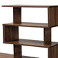 Foster Modern Walnut Brown Wood Storage Desk with Shelves for Contemporary Home Office Organization