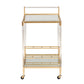 Rosalina Wine Cart - Contemporary Glam Luxe Design with Gold Metal and Mirrored Glass Accents